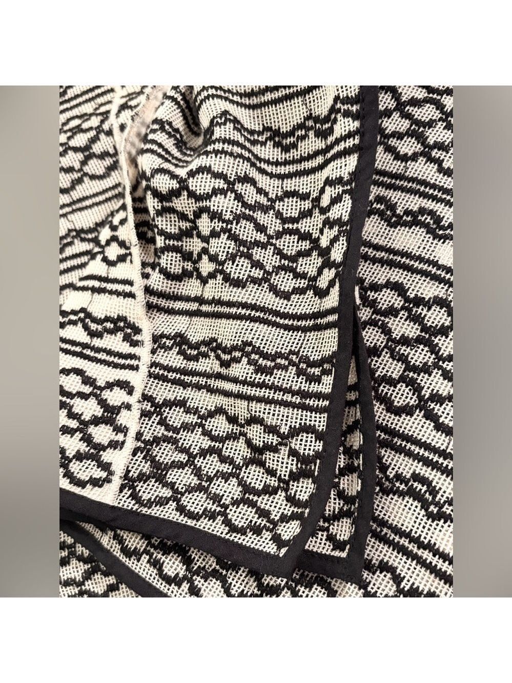 Madewell Tidal Wave Pullover Sweater Embroidered Jacquard Black Cream Top Medium - Picture 9 of 14